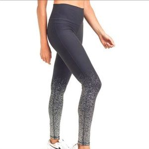 MONO B   
Black Metallic Raindrop Foil Highwaist Leggings